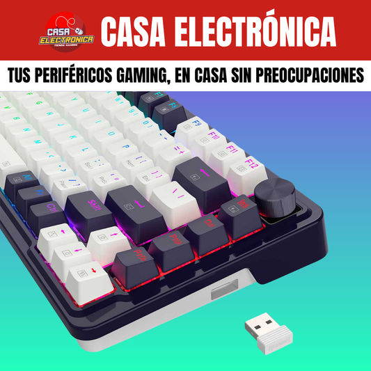 Teclado Mecánico Inalámbrico Redragon Ucal PRO 75% Sonido Cremoso RGB