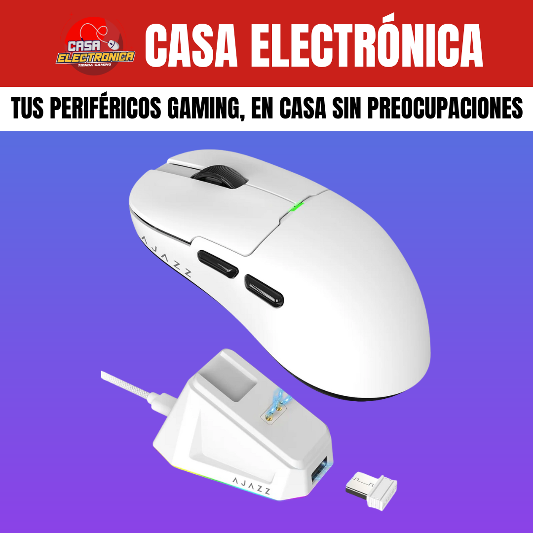 Mouse Inalámbrico Ajazz AJ159P Base de Carga PAW3395 Competitivo