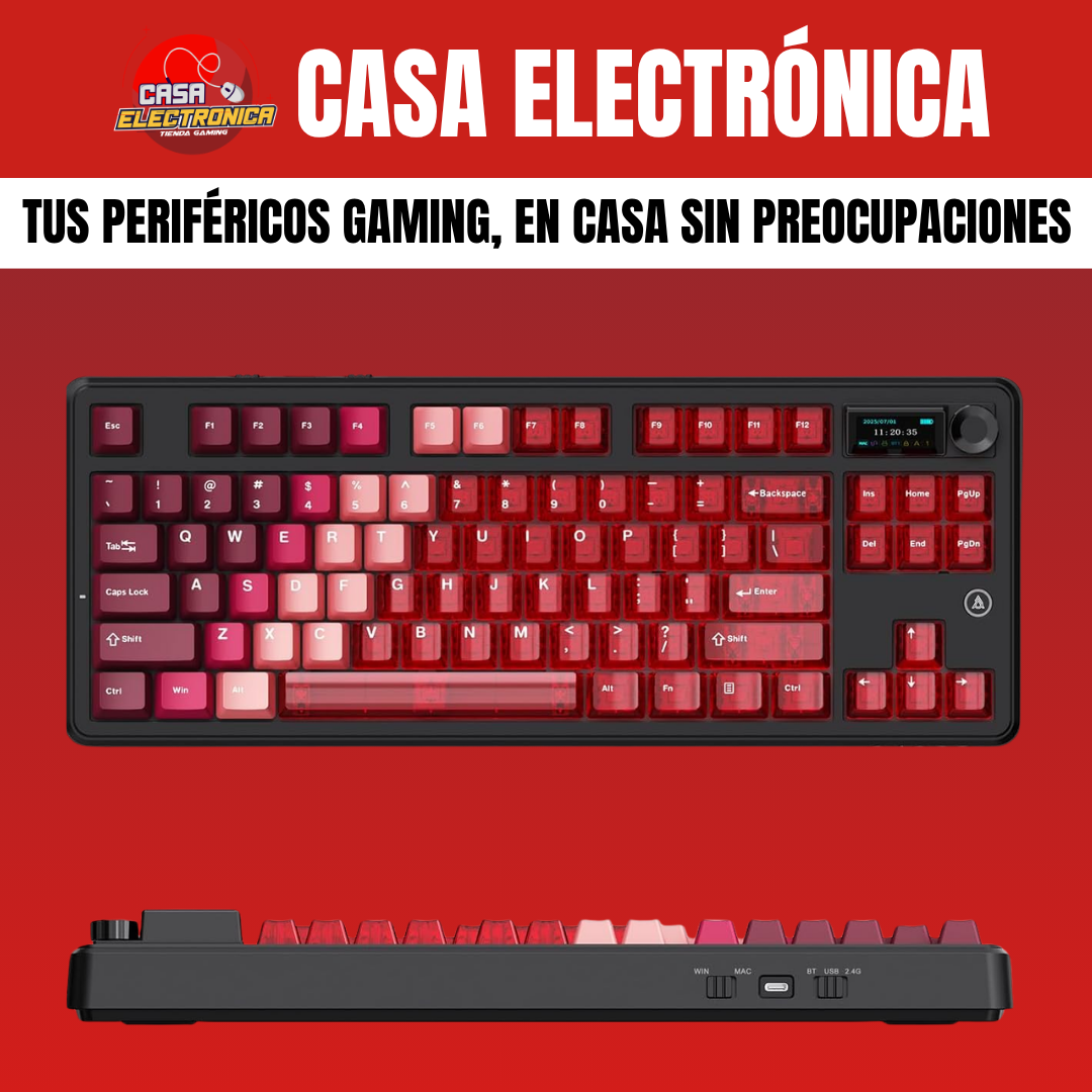 Teclado Inalámbrico Ajazz MK87 Sonido Cremoso Pantalla Ultra Duración 10.000 mAH