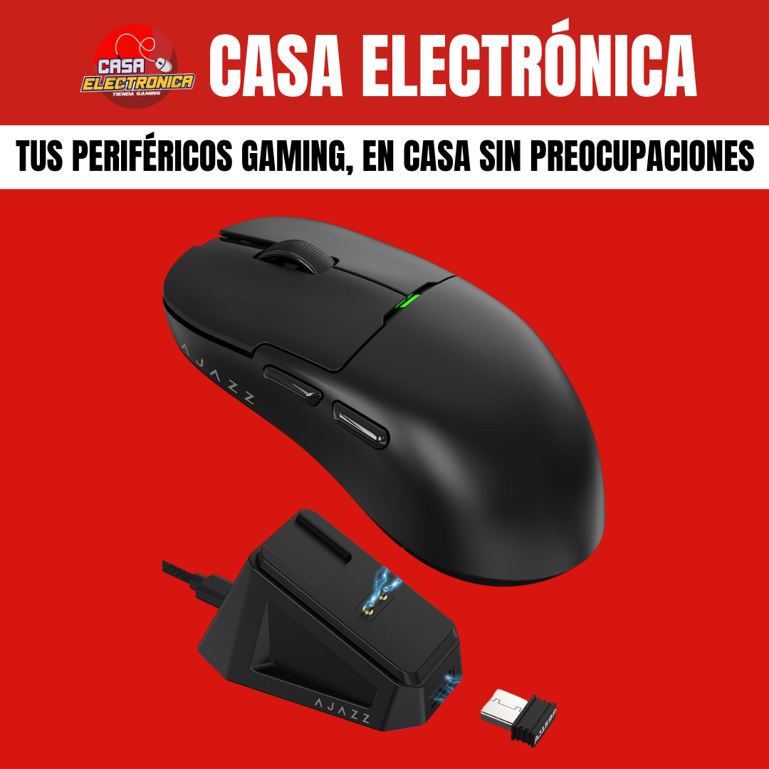 Mouse Inalámbrico Ajazz AJ159P Base de Carga PAW3395 Competitivo