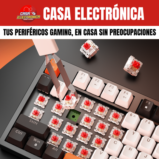 Teclado Mecánico Ajazz NK98 Rainbow 98% Perilla de Volumen Gaming
