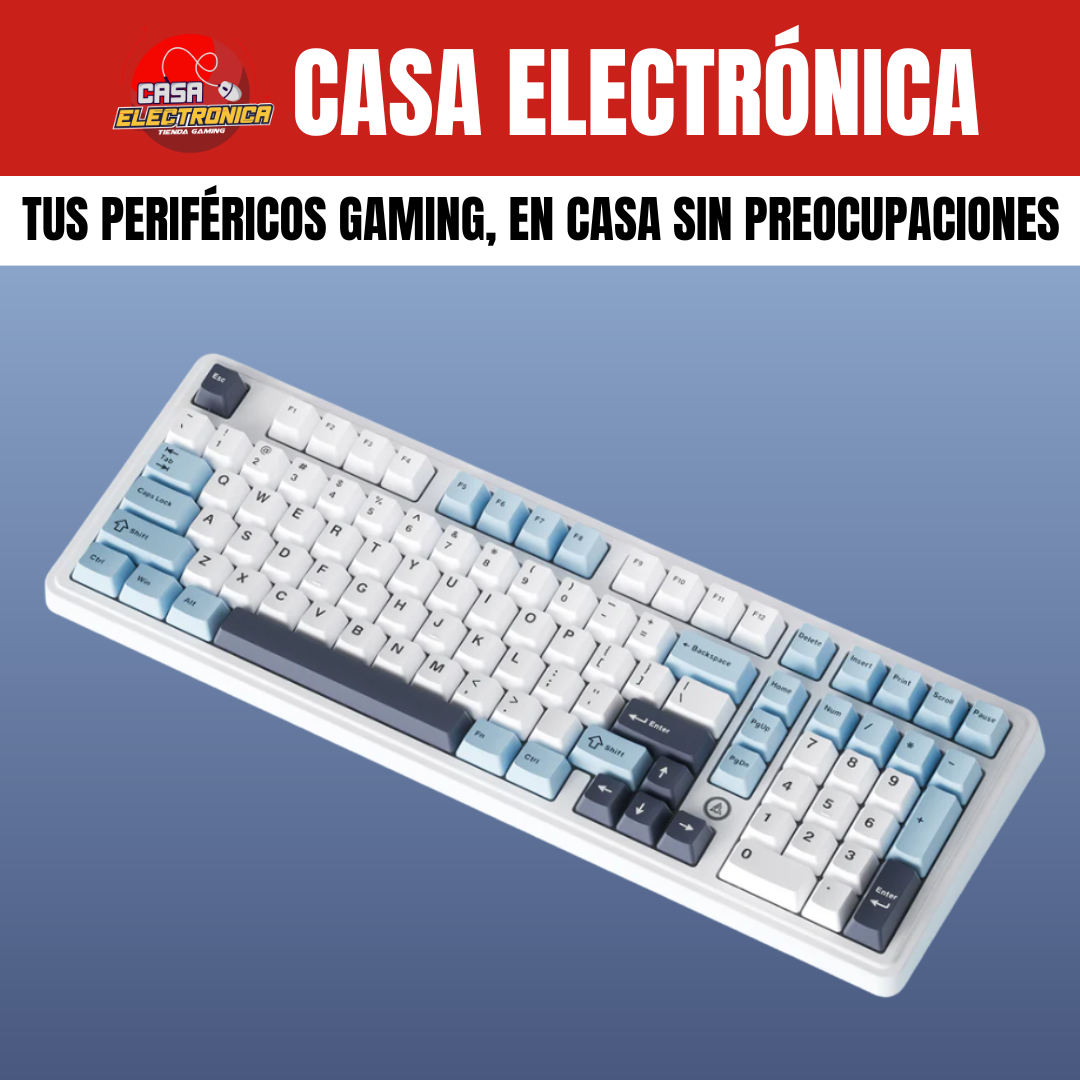 Teclado Inalámbrico Mecánico Ajazz AK980 Sonido Cremoso Gasket RGB