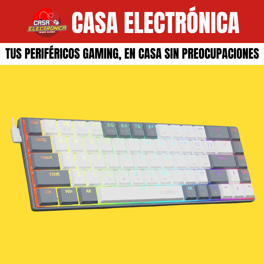 Teclado Mecánico EYooso A68 65% Ultra Rápido Perfil Bajo RGB