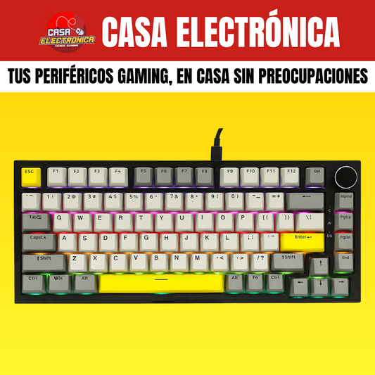 Teclado Mecánico Ajazz AK820 Montaje Gasket 75% Sonido Cremoso
