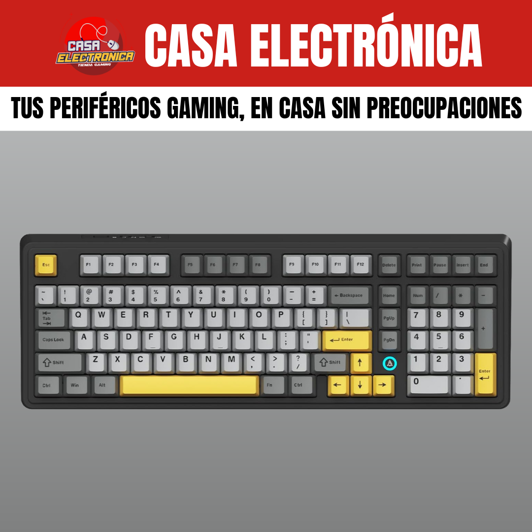 Teclado Inalámbrico Mecánico Ajazz AK980 Sonido Cremoso Gasket RGB