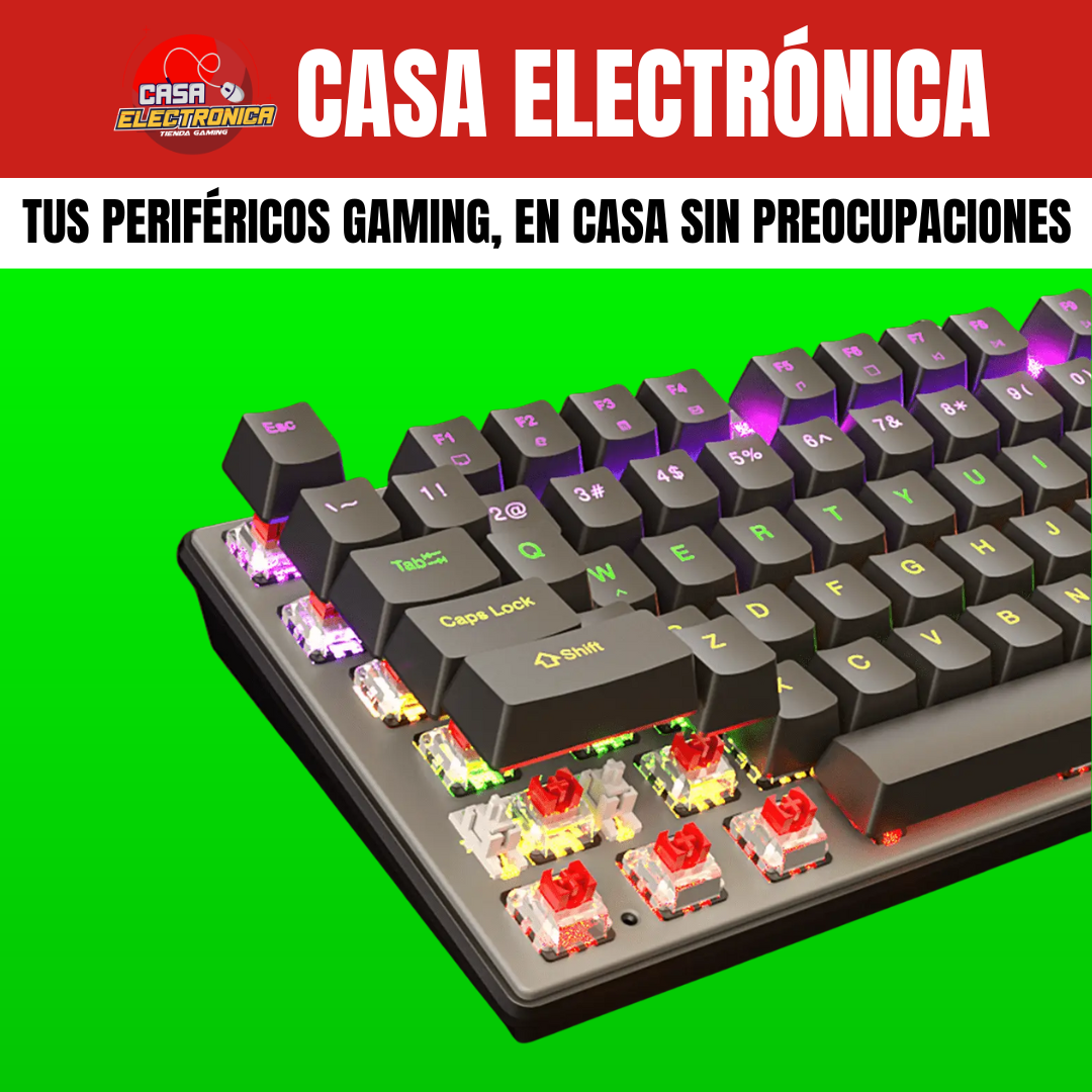 Teclado Mecánico Meetion MK009 RD 100% Con Perilla de Volumen