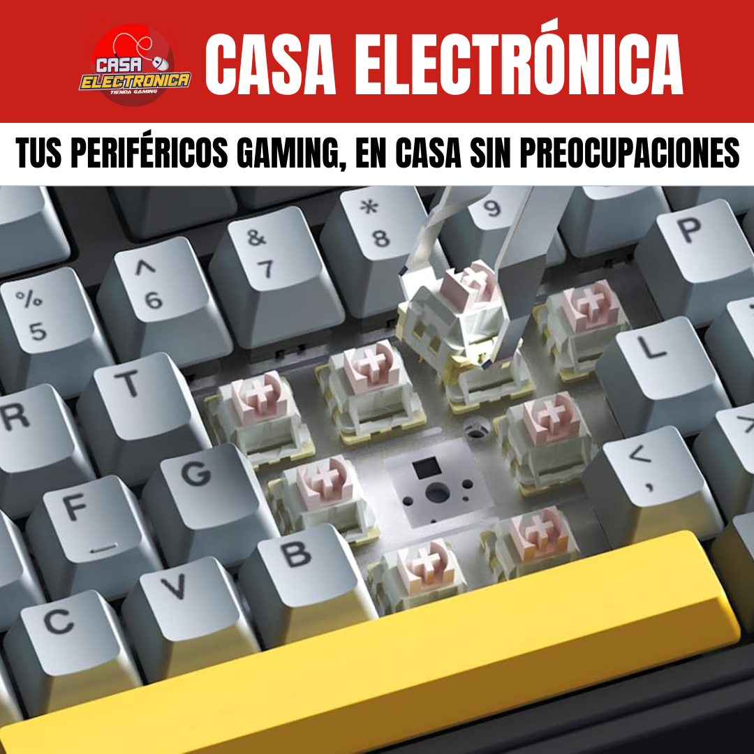 Teclado Inalámbrico Mecánico Ajazz AK980 Sonido Cremoso Gasket RGB