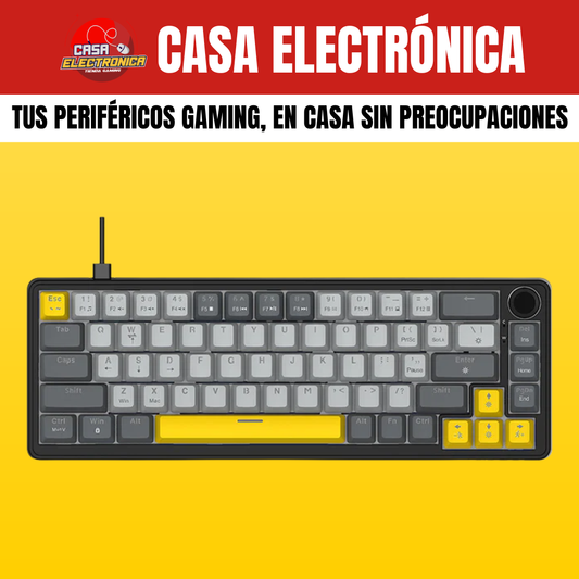 Teclado Mecánico Ajazz AK690 Gasket Sonido Cremoso con Perilla 65%