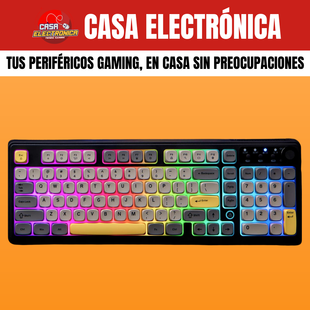 Teclado Inalámbrico Semi Mecánico Ajazz AF98 Plus Trimodo RGB 100%
