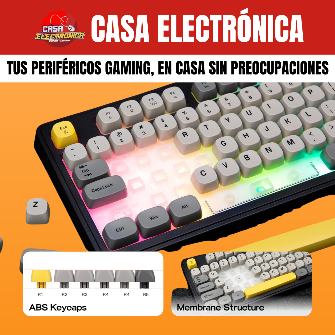 Teclado Inalámbrico Semi Mecánico Ajazz AF98 Plus Trimodo RGB 100%