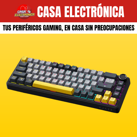 Teclado Mecánico Ajazz AK690 Gasket Sonido Cremoso con Perilla 65%