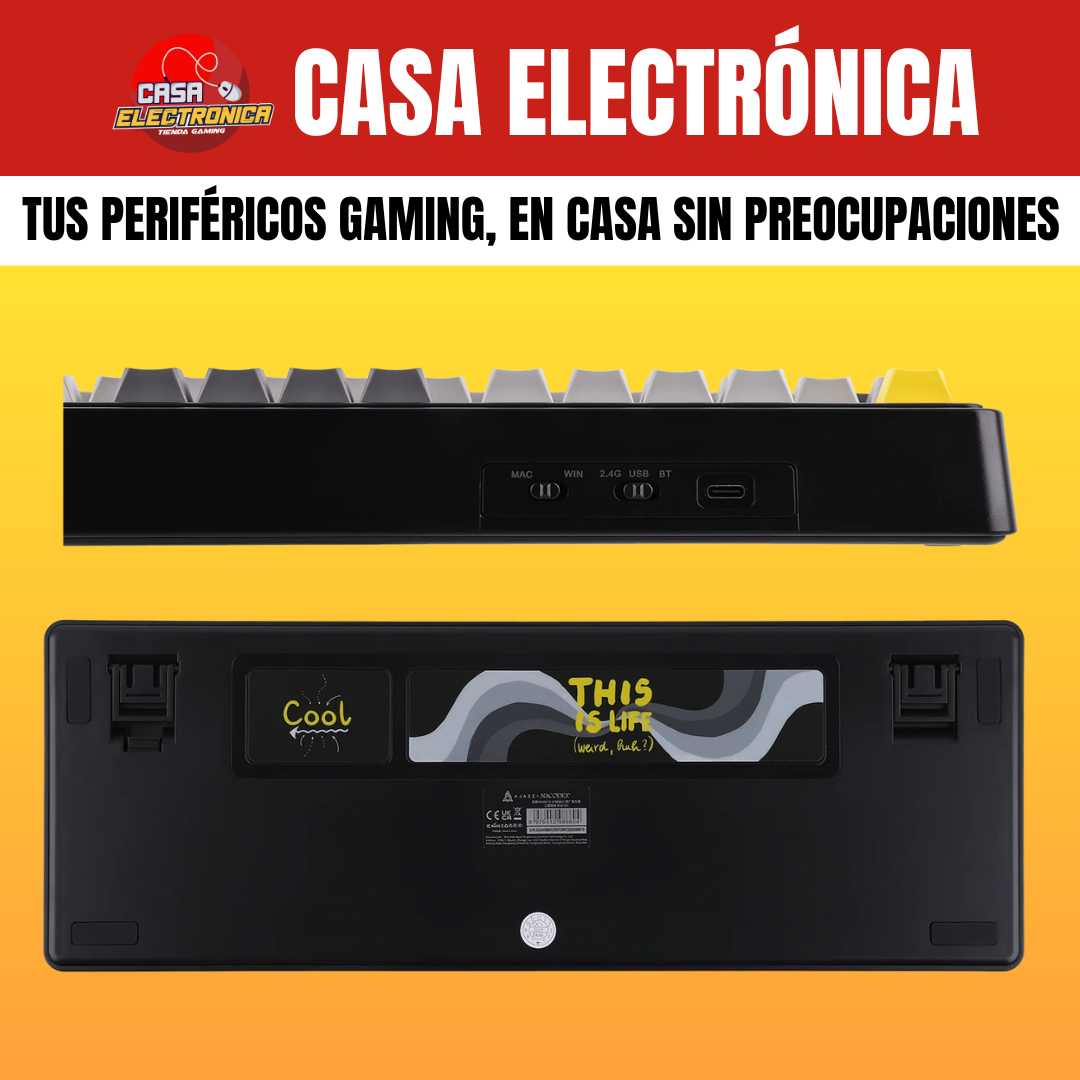 Teclado Inalámbrico Mecánico Ajazz AK980 V2 Con Pantalla 98% Trimodo RGB Con Perilla 10.000 mAH Batería