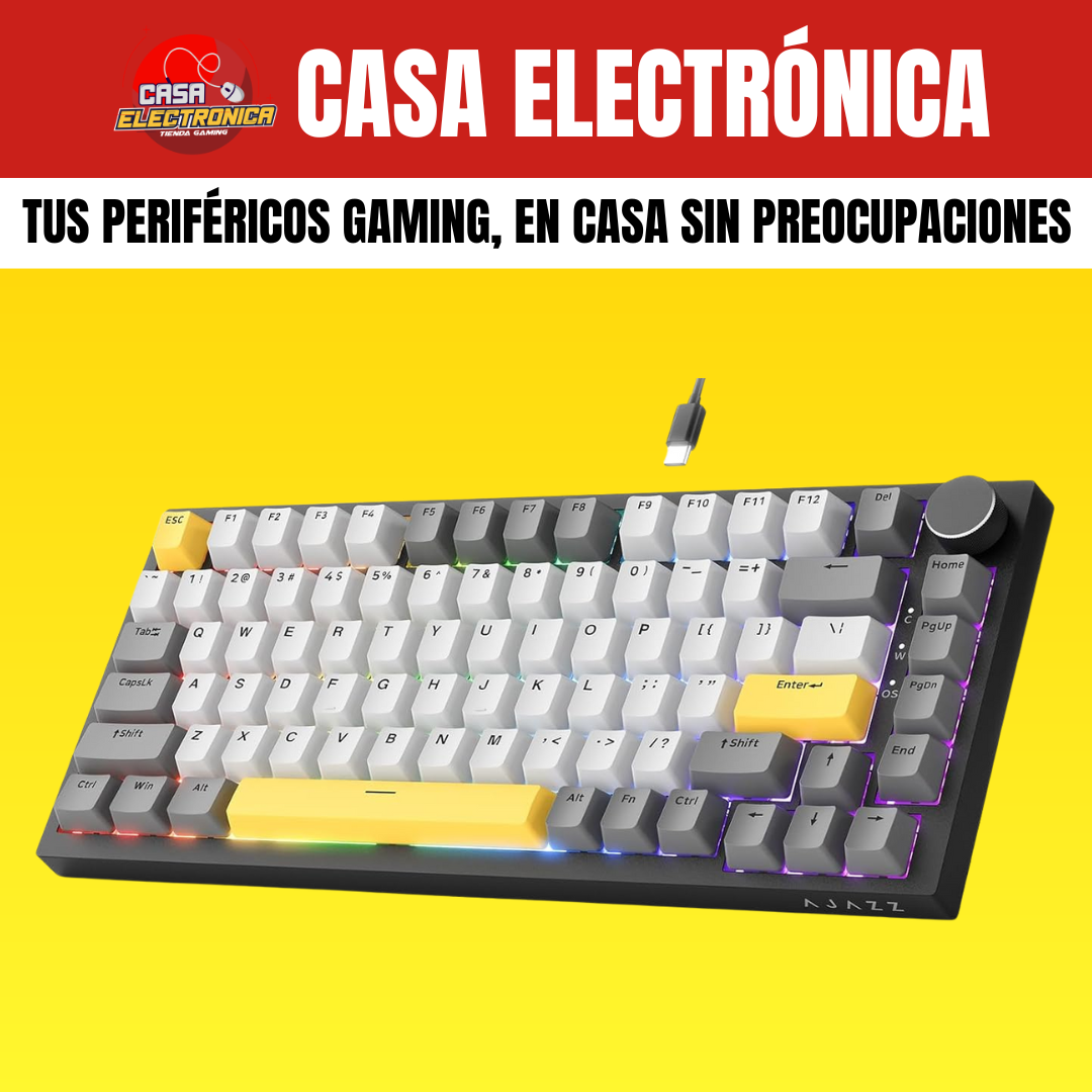 Teclado Mecánico Ajazz AK820 Montaje Gasket 75% Sonido Cremoso