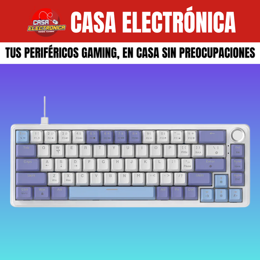 Teclado Mecánico Ajazz AK690 Gasket Sonido Cremoso con Perilla 65%