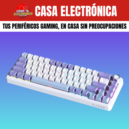 Teclado Mecánico Ajazz AK690 Gasket Sonido Cremoso con Perilla 65%