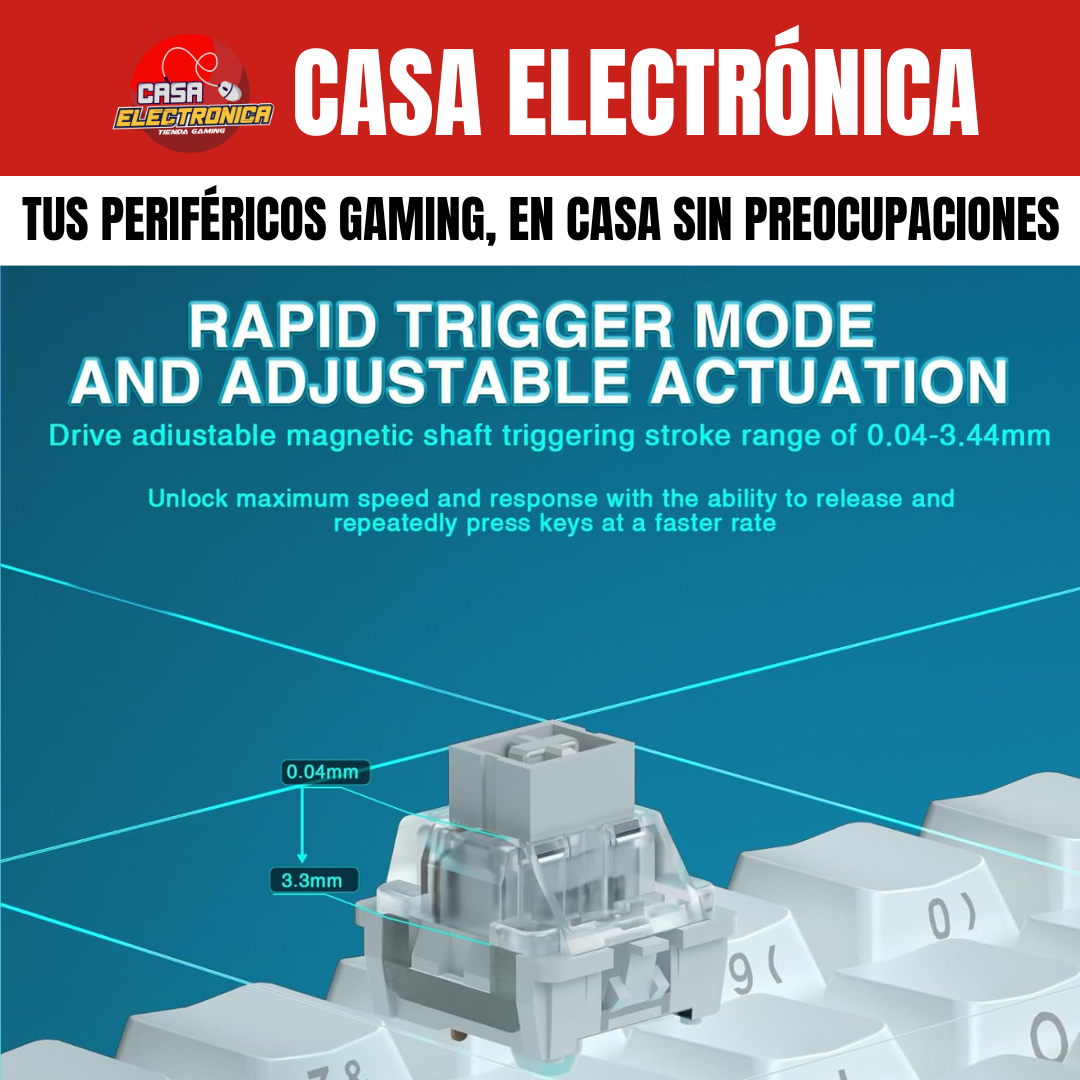 Teclado Magnético Aula Win60 He 8.000 Polling Rate RGB Rappid Trigger