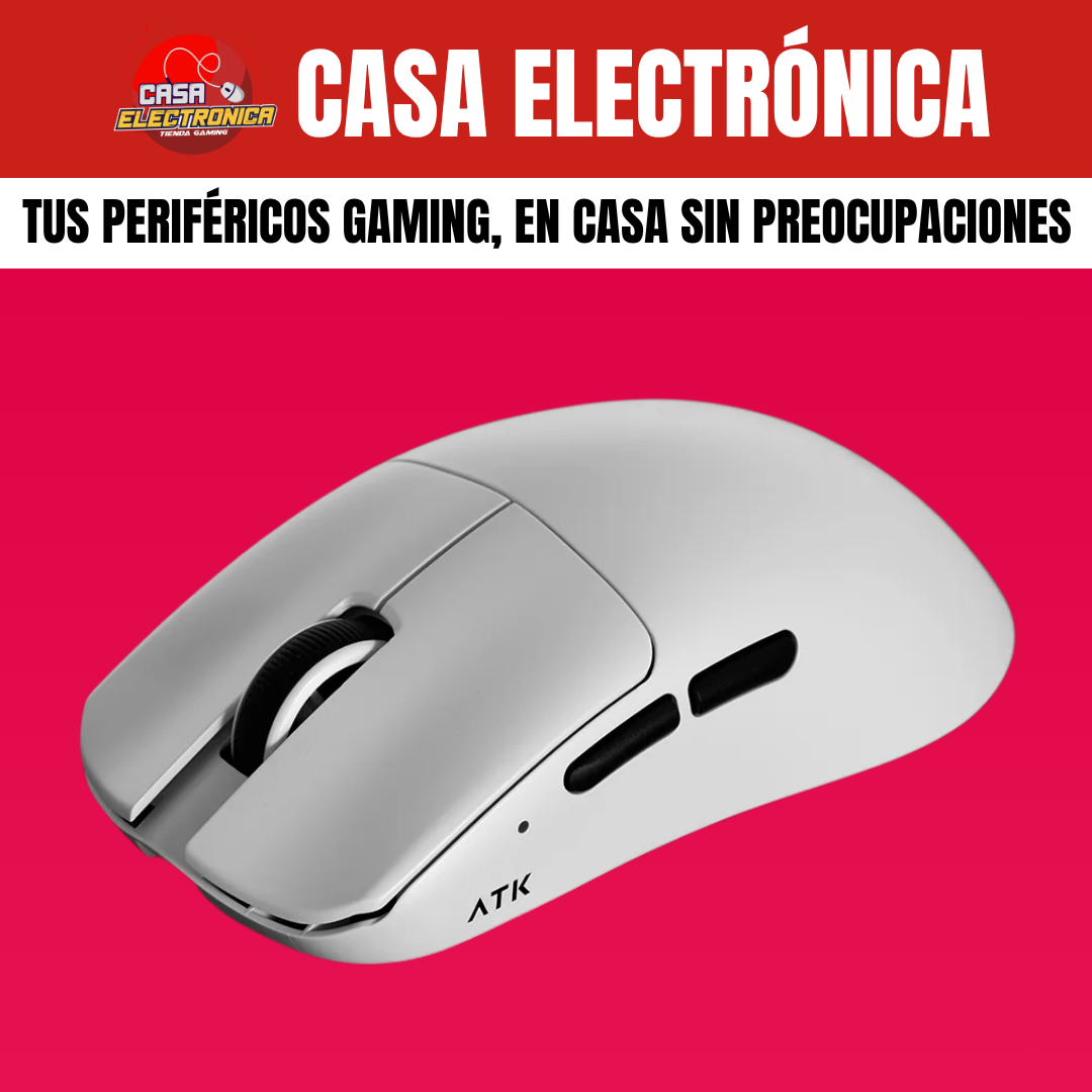 Mouse Inalámbrico ATK F1 V2 Ultra Max 2.0 Competitivo PAW3395Ultra UltraLigero 8K