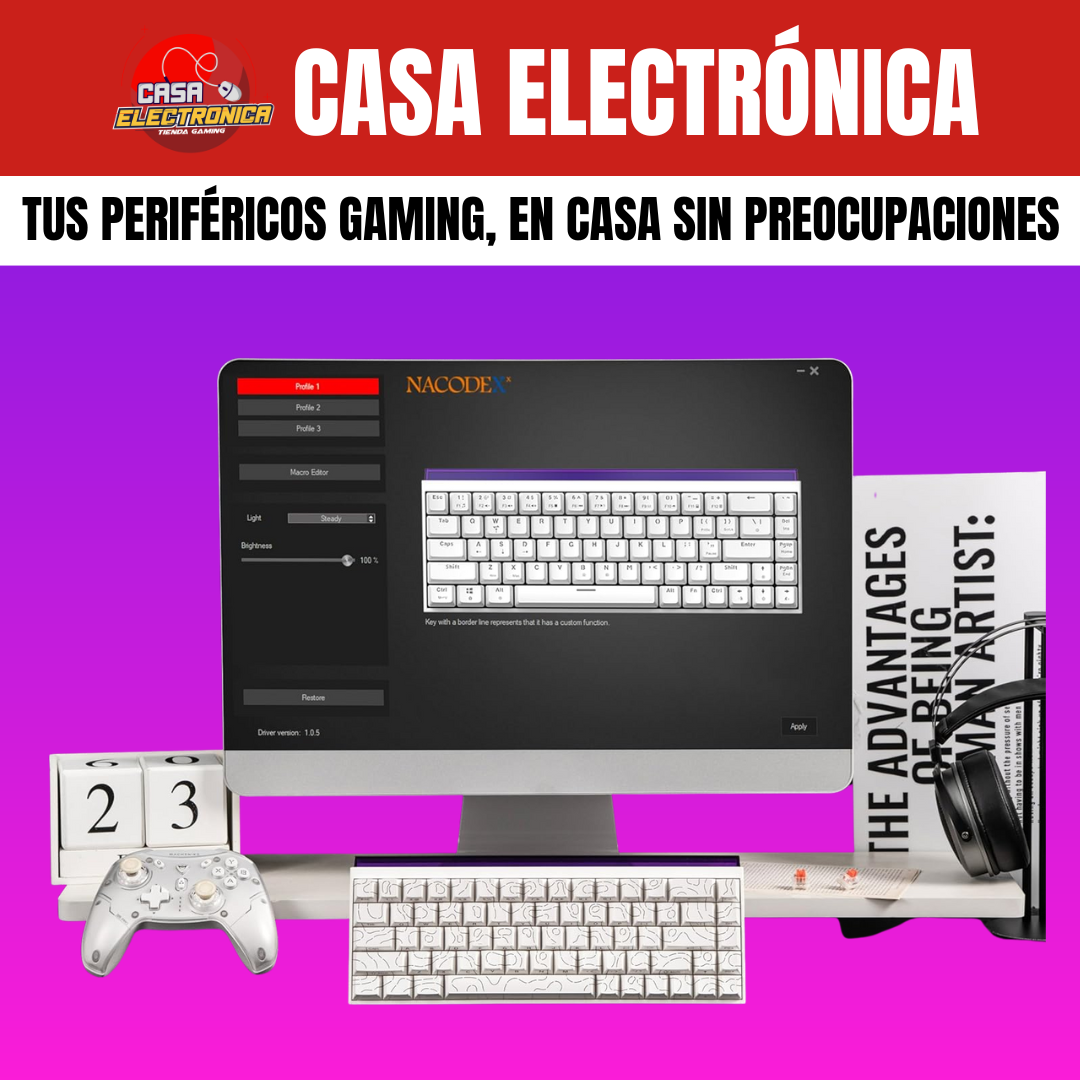 Teclado Mecánico Ajazz NK68 65% Rainbow Con Barra de Luz RGB