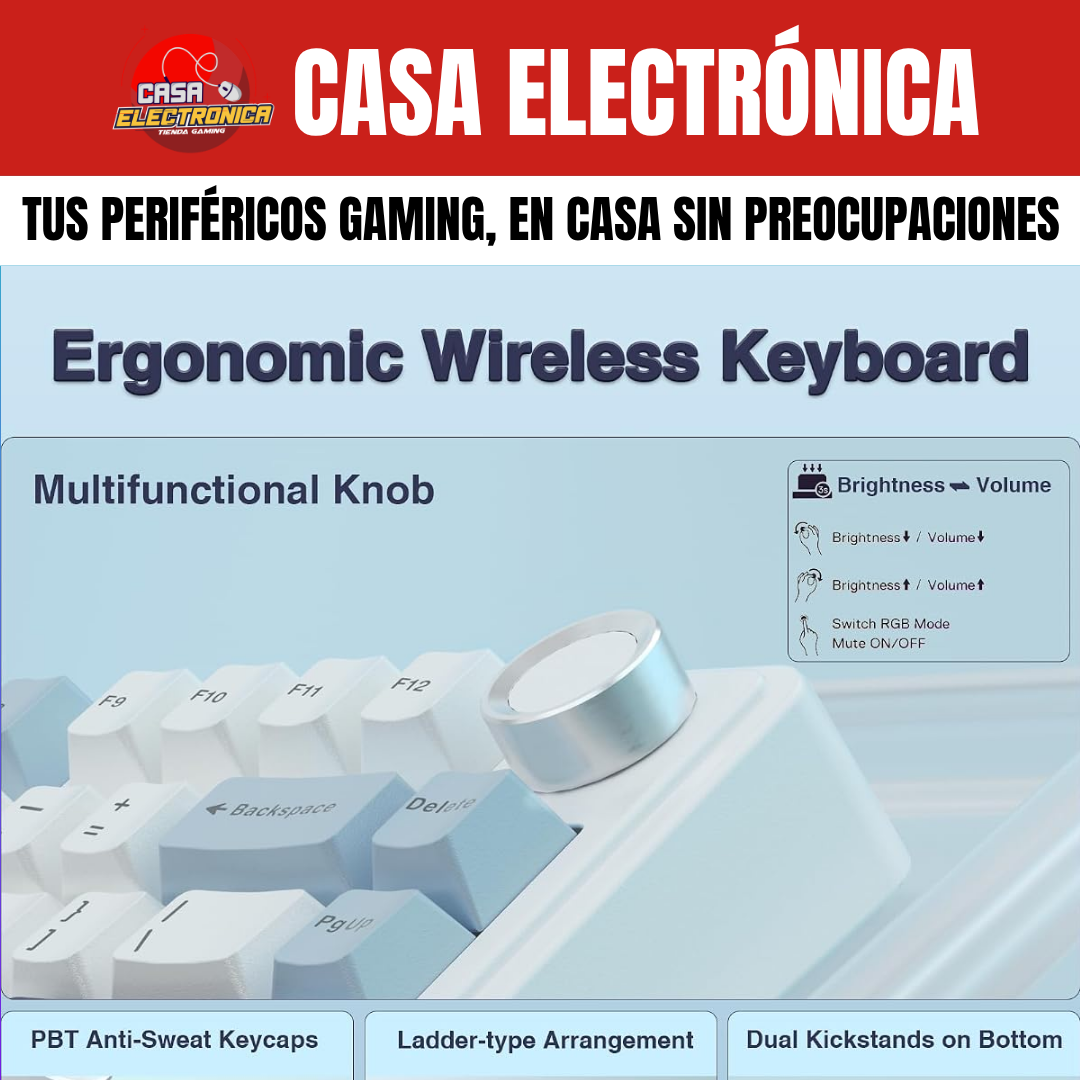 Teclado Inalámbrico Aula F75 Mecánico 75% Sonido Cremoso Gasket RGB