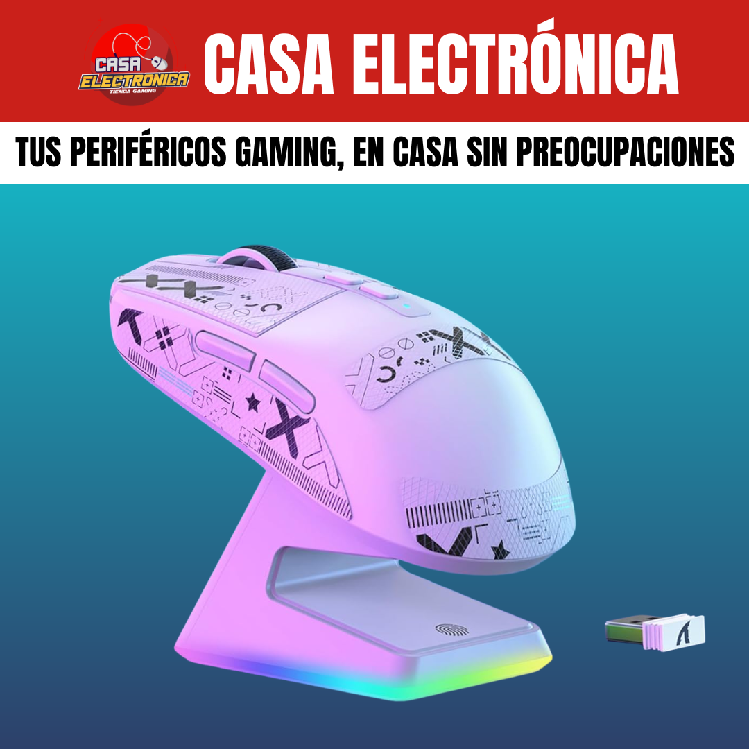 Mouse Inalámbrico Attack Shark X6 Competitivo con Base de Carga 26K RGB