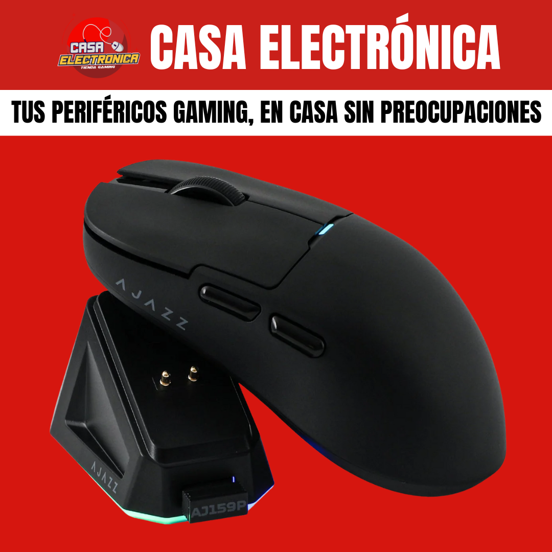 Mouse Inalámbrico Ajazz AJ159P Base de Carga PAW3395 Competitivo