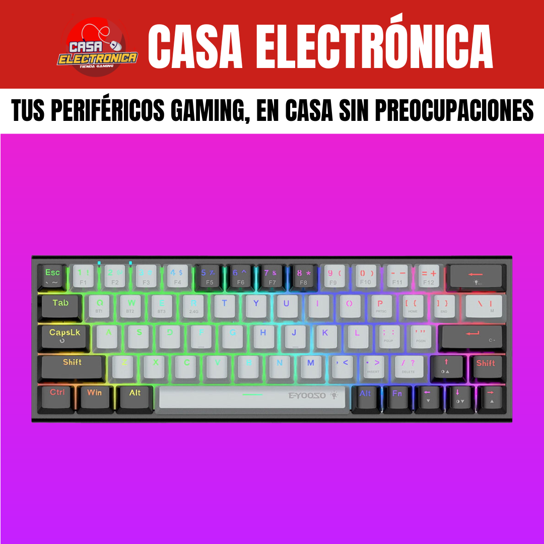Teclado Mecánico Inalámbrico EYooso Z11 RGB 63%