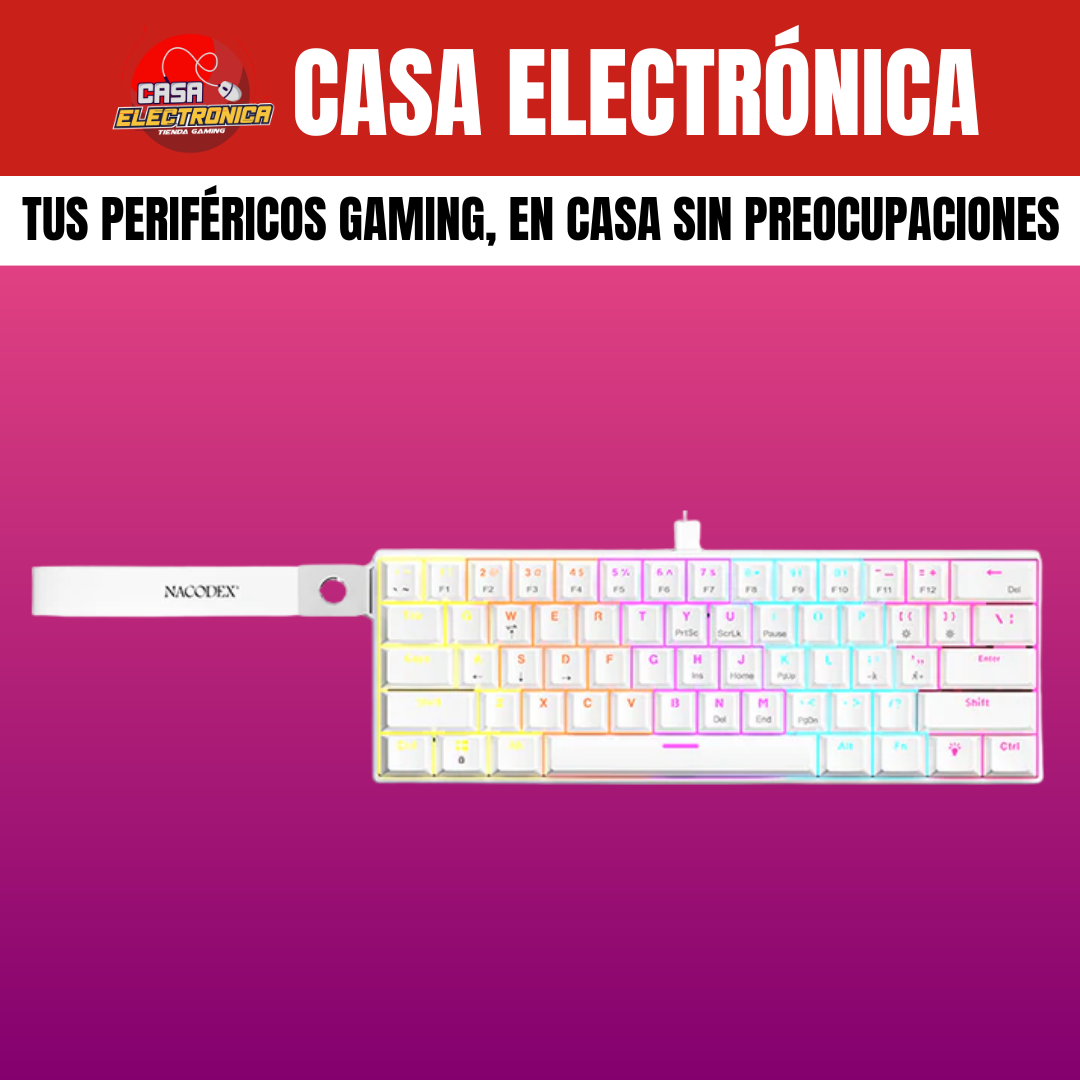 Teclado Mecánico Ajazz NK61 60% Arcoiris Led Gaming