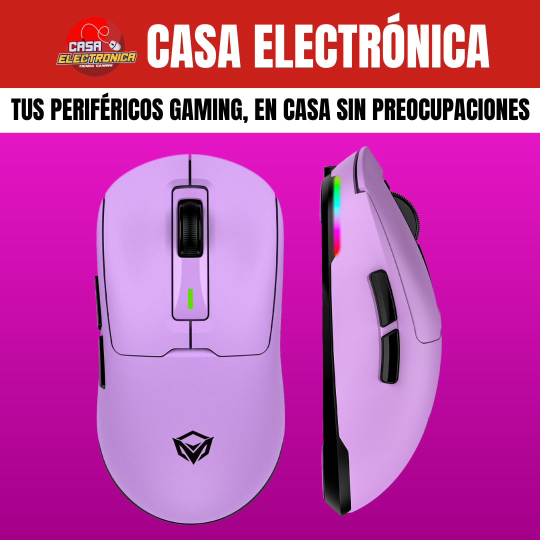 Mouse Inalámbrico Meetion GW24 Trimodo RGB 8K DPI Ligero
