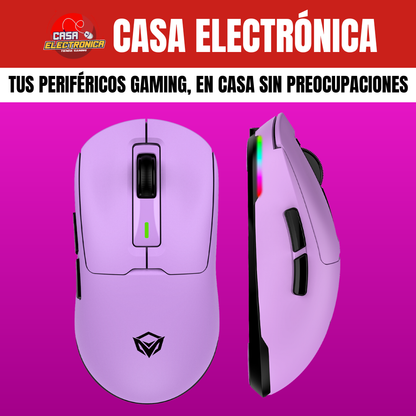 Mouse Inalámbrico Meetion GW24 Trimodo RGB 8K DPI Ligero