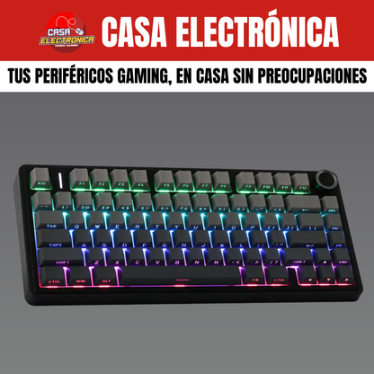 Teclado Inalámbrico Aula F75 PRO Mecánico 75% Sonido Cremoso Gasket RGB