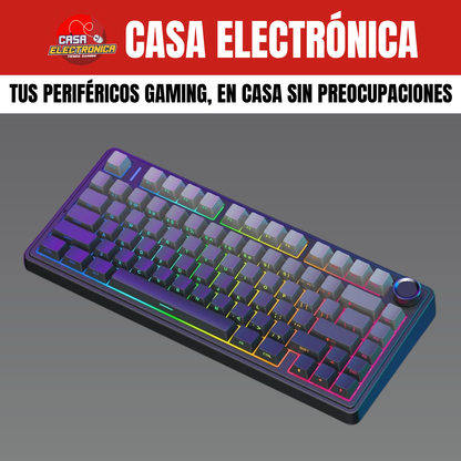 Teclado Inalámbrico Aula F75 PRO Mecánico 75% Sonido Cremoso Gasket RGB