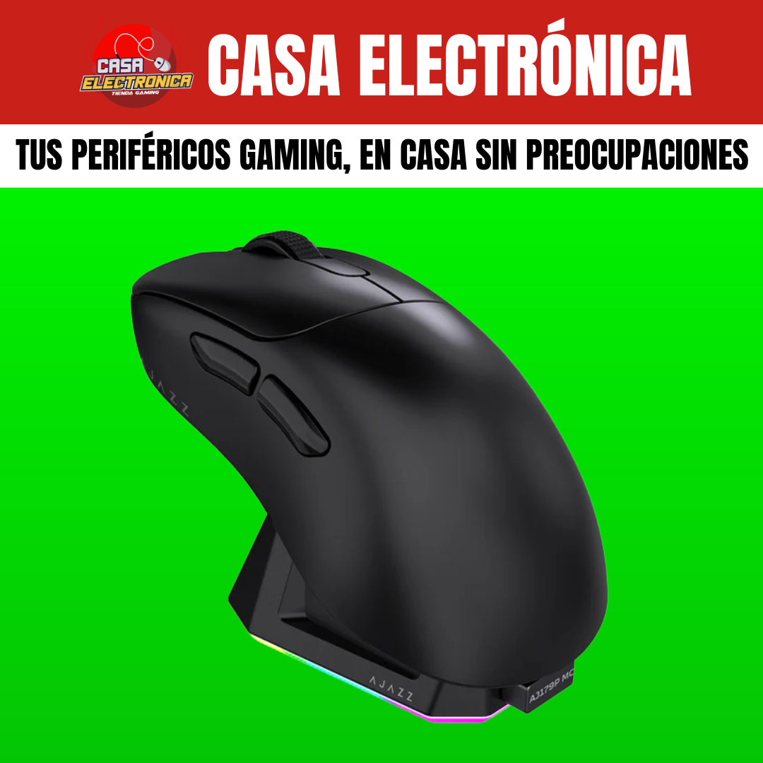 Mouse Inalámbrico Ajazz AJ179P MC Trimodo Base de Carga