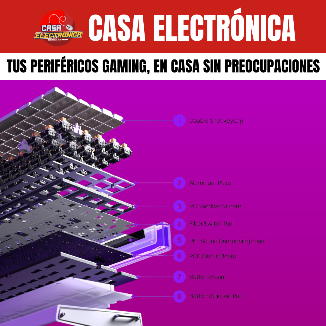Teclado Magnético Aula Hero84 He 75% 8K Polling Rate Aluminio  Barra de Luz Sonido Cremoso
