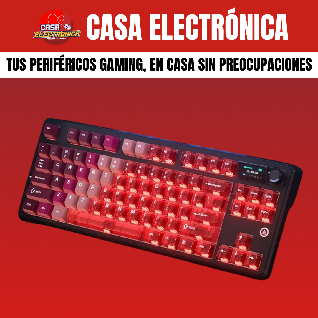 Teclado Inalámbrico Ajazz MK87 Sonido Cremoso Pantalla Ultra Duración 10.000 mAH