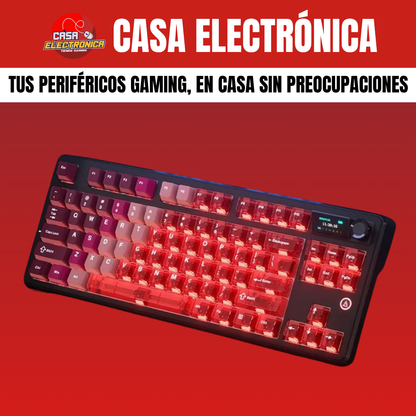 Teclado Inalámbrico Ajazz MK87 Sonido Cremoso Pantalla Ultra Duración 10.000 mAH