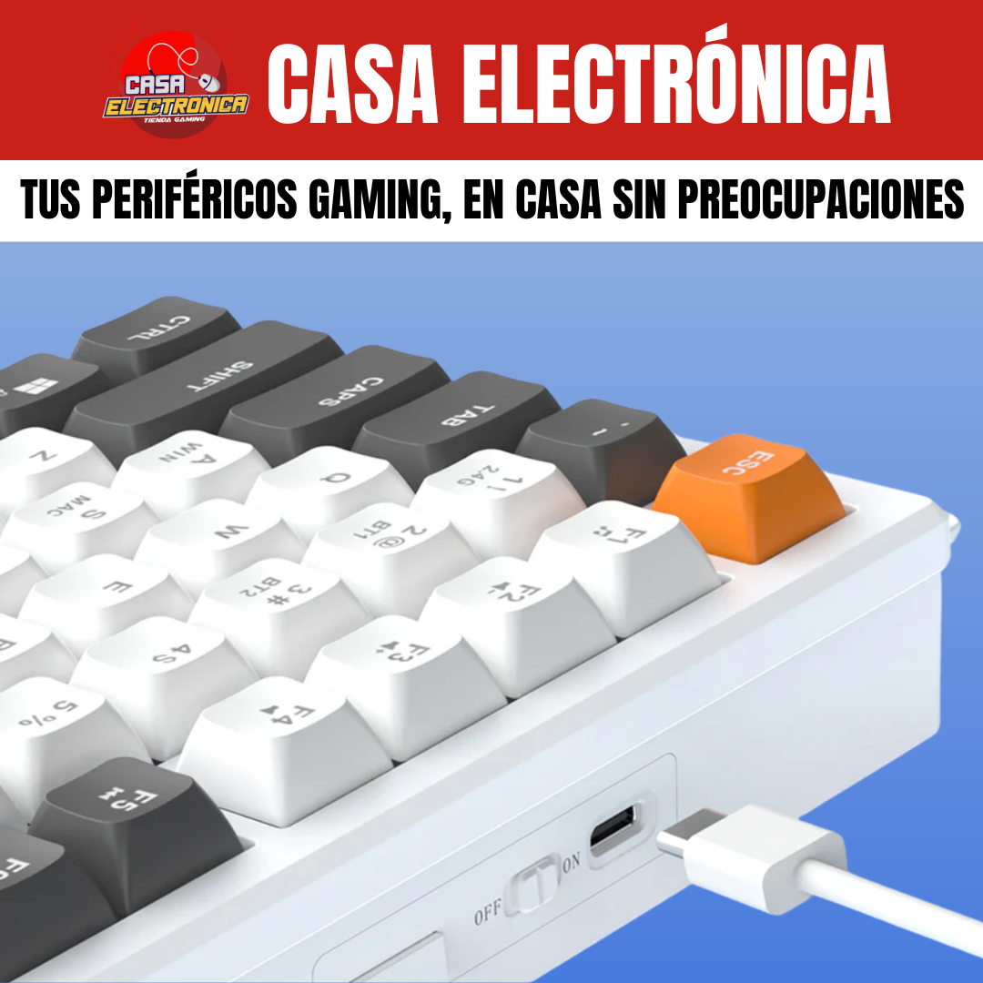 Teclado Cableado Ajazz AF82 Membrana RGB Silencioso con Perilla