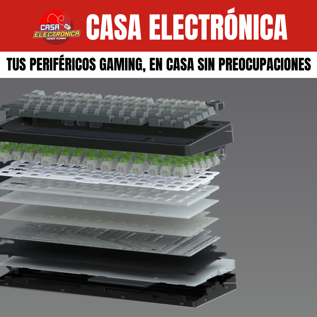 Teclado Inalámbrico Aula F75 PRO Mecánico 75% Sonido Cremoso Gasket RGB