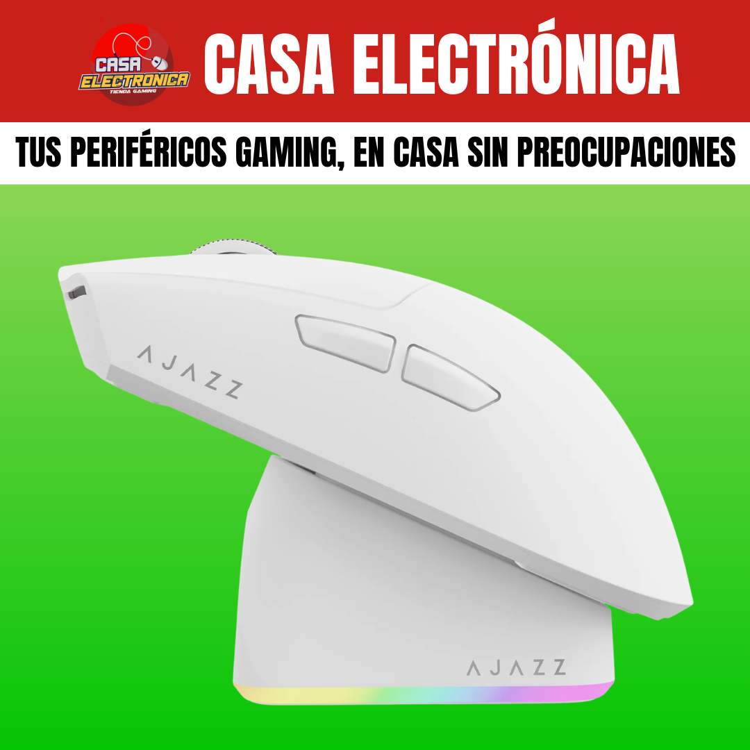 Mouse Inalámbrico Ajazz AJ139P V3 MAX Trimodo Base de Carga RGB Competitivo