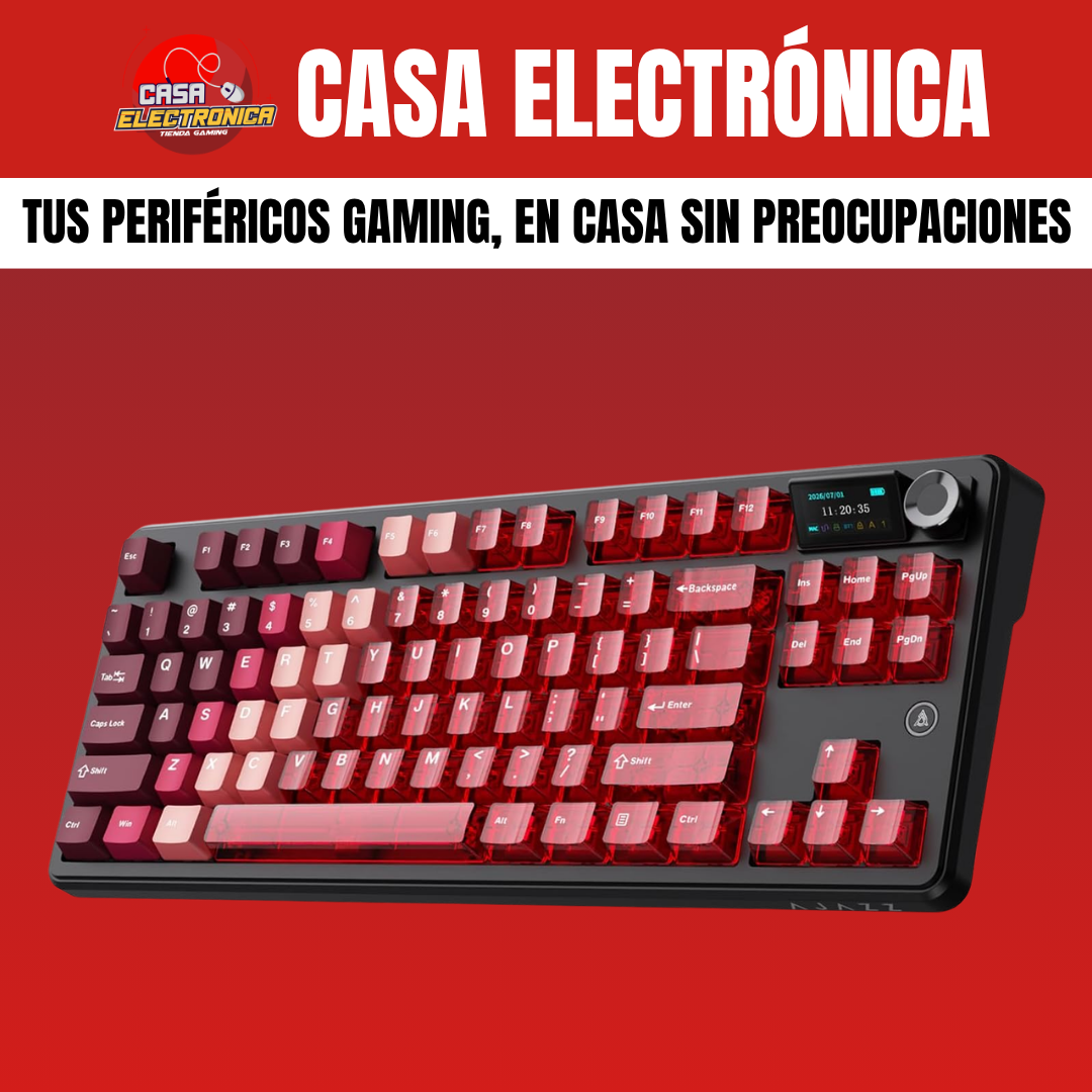 Teclado Inalámbrico Ajazz MK87 Sonido Cremoso Pantalla Ultra Duración 10.000 mAH