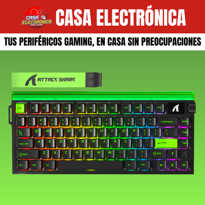 Teclado Magnético Attack Shark R85 He 75% 8K Polling Rate Competitivo RGB Precisión 0,05 mm