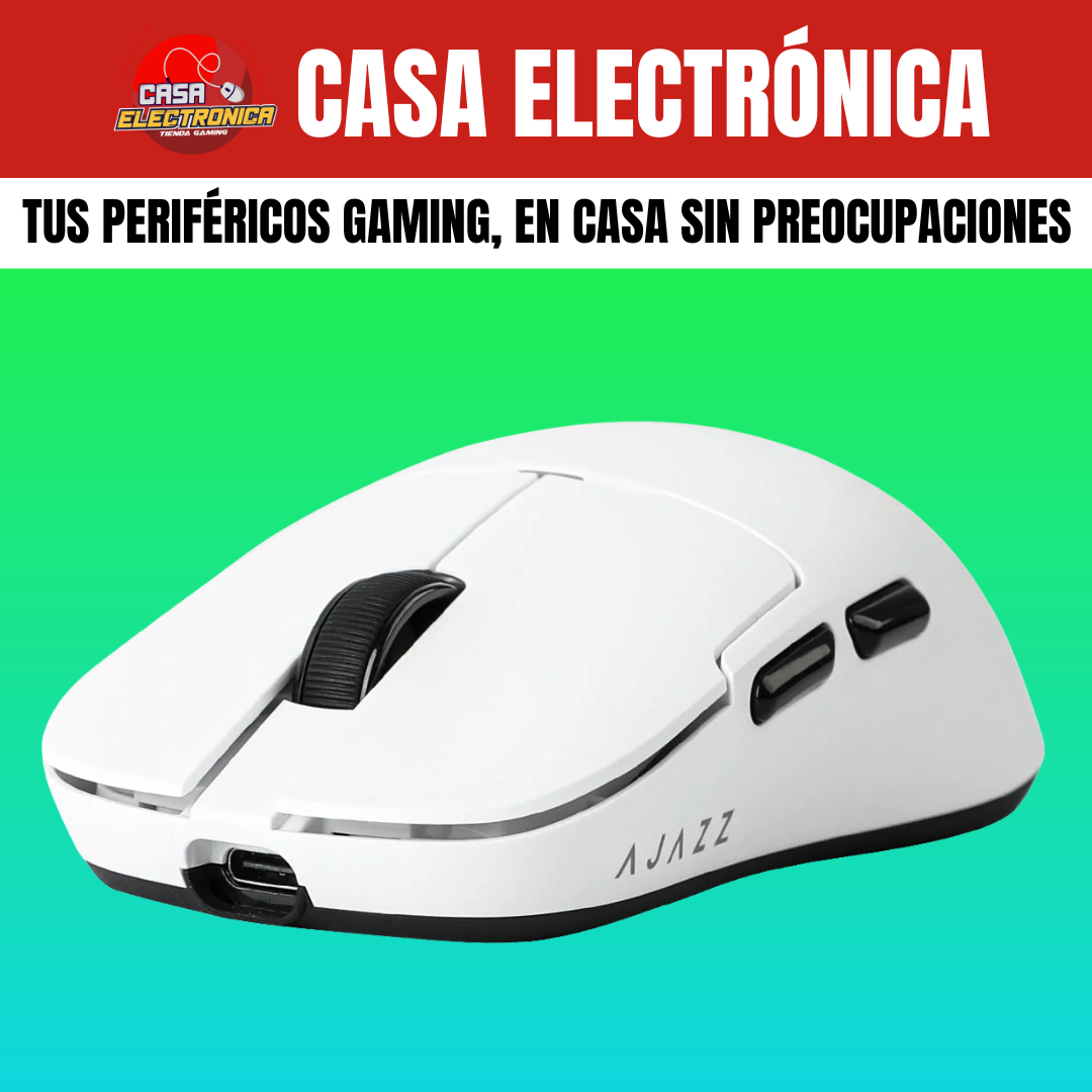 Mouse Inalámbrico Ajazz AJ159 PRO 8K HZ Polling Rate RGB Trimodo Base de Carga