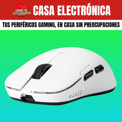 Mouse Inalámbrico Ajazz AJ159 PRO 8K HZ Polling Rate RGB Trimodo Base de Carga