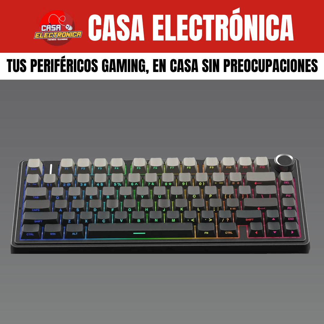 Teclado Inalámbrico Aula F75 PRO Mecánico 75% Sonido Cremoso Gasket RGB