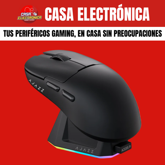 Mouse Inalámbrico Ajazz AJ159P Base de Carga PAW3395 Competitivo
