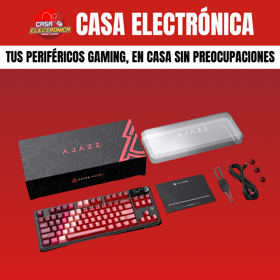 Teclado Inalámbrico Ajazz MK87 Sonido Cremoso Pantalla Ultra Duración 10.000 mAH