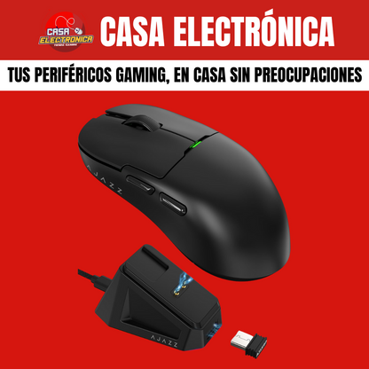 Mouse Inalámbrico Ajazz AJ159P Base de Carga PAW3395 Competitivo