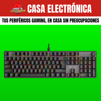 Teclado Mecánico Meetion MK009 RD 100% Con Perilla de Volumen