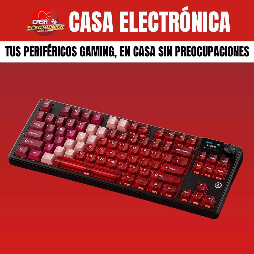 Teclado Inalámbrico Ajazz MK87 Sonido Cremoso Pantalla Ultra Duración 10.000 mAH