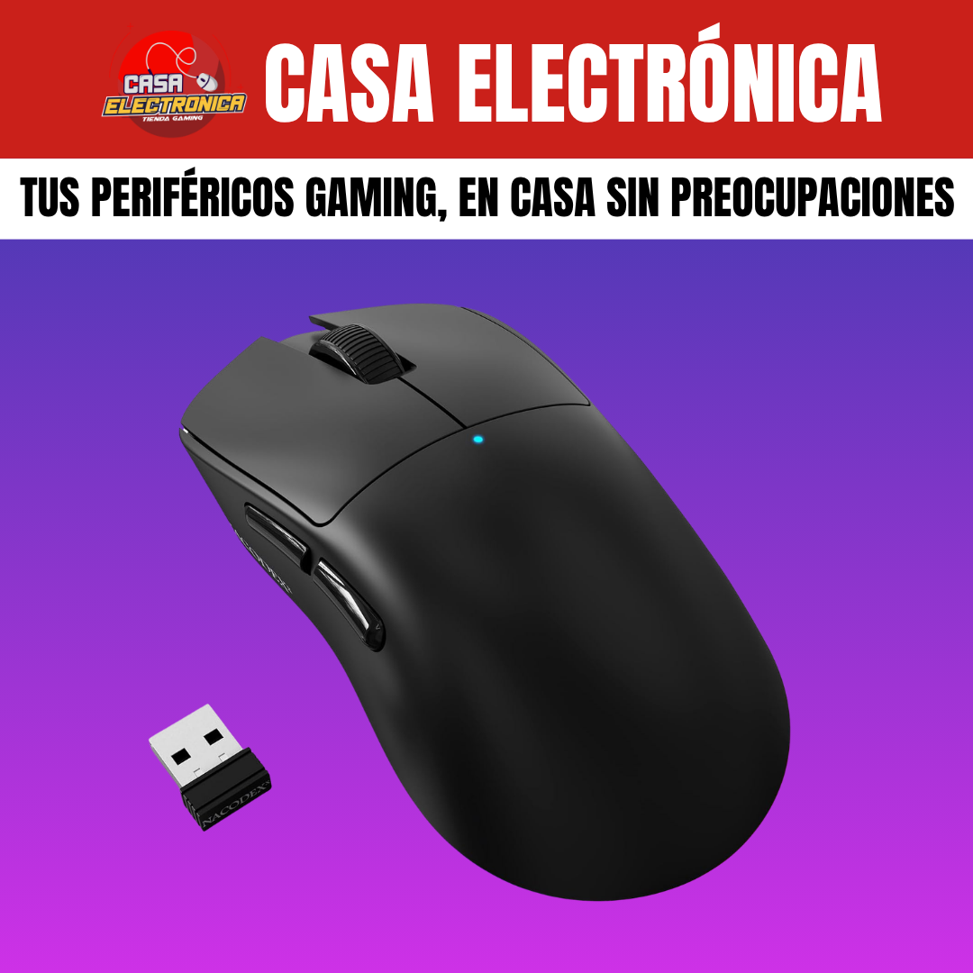 Mouse Inalámbrico Ajazz NJ08 MC Trimodo UltraLigero Gaming Programable 12K