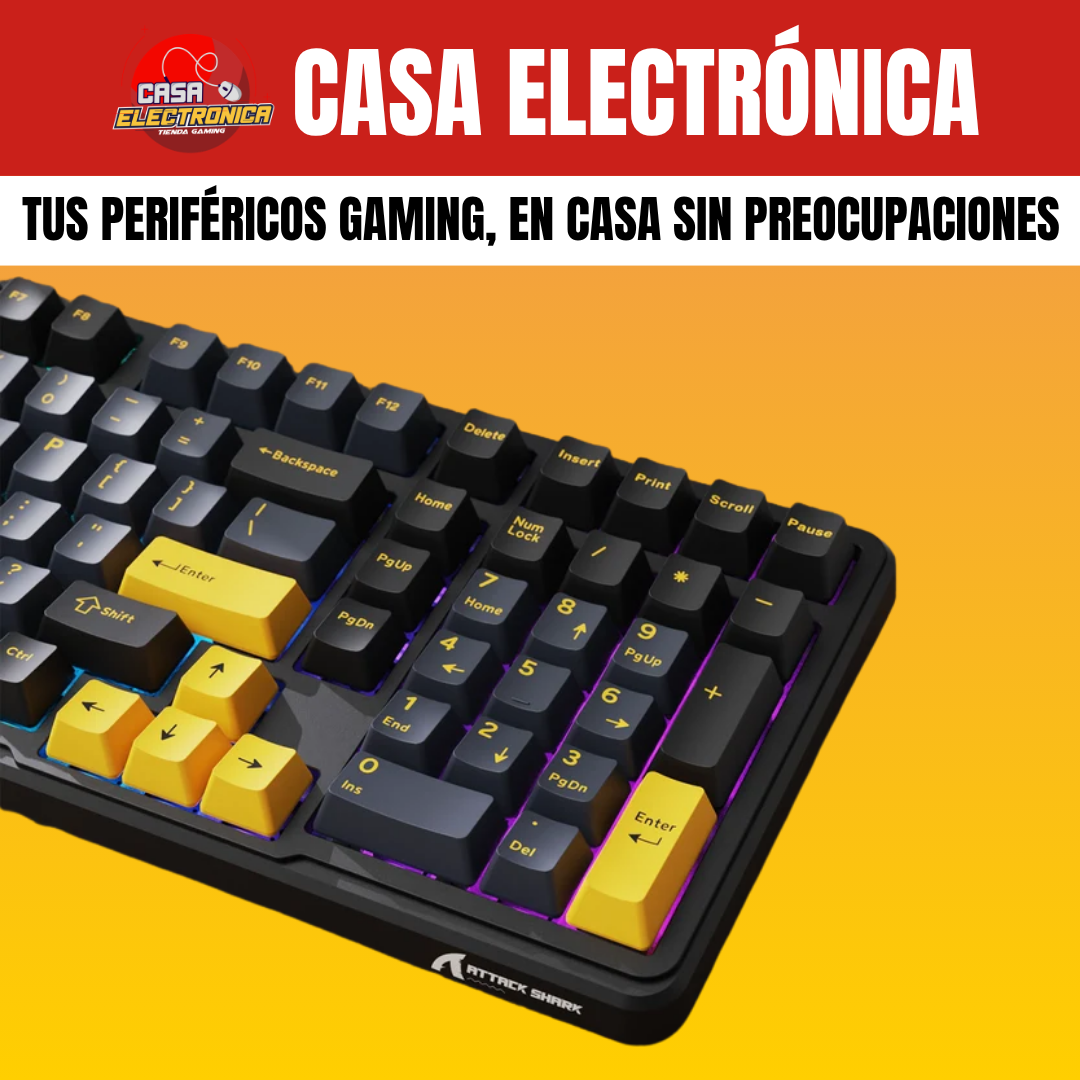 Teclado Cremoso Inalámbrico Attack Shark X98 Trimodo Gasket RGB 100%